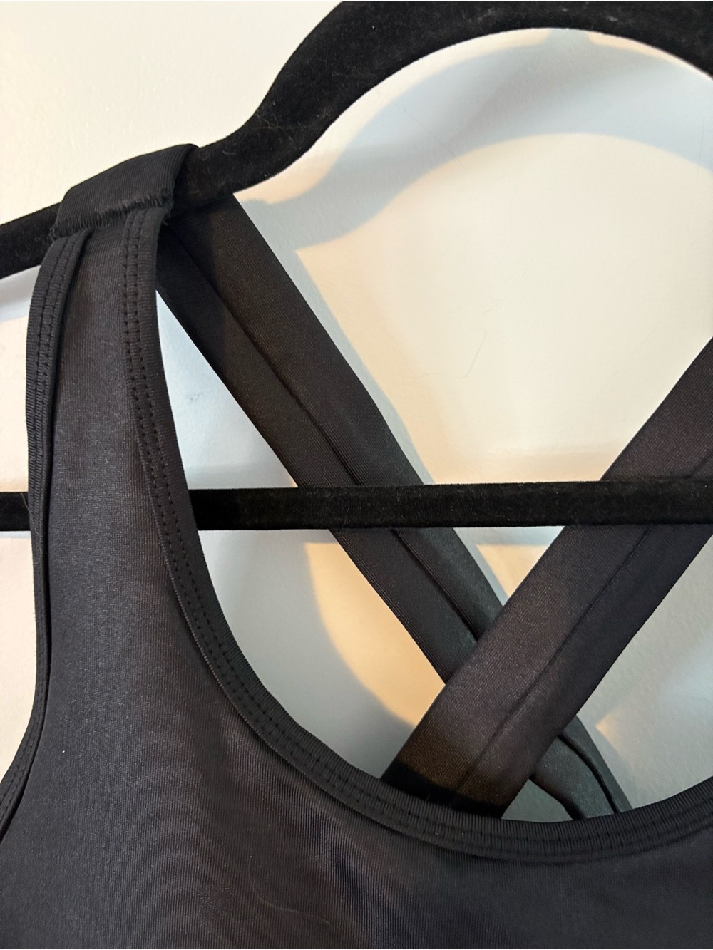 Scorpio Sol leather look Black Cross-Back Sports Bra - Picture 2 of 7
